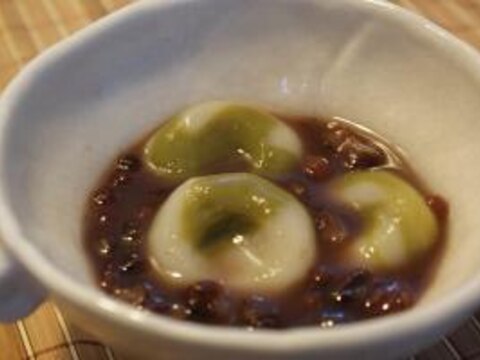 *マーブル模様の白玉あずき*